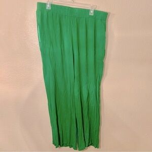 Palazzo Pants XL Emerald Green Curations QVC 100% Viscose Flowy Boho Relaxed Fit